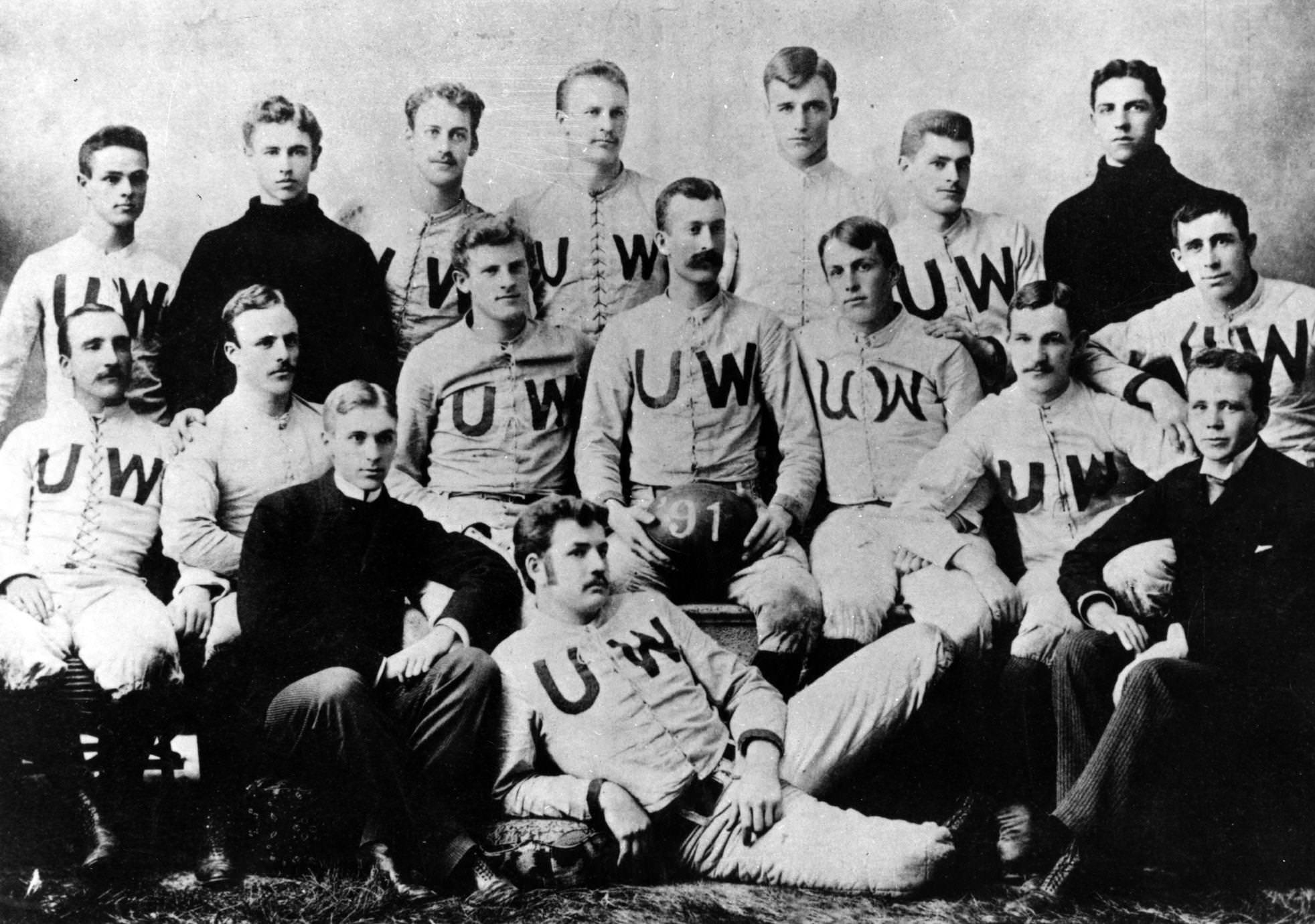 #29 Team portrait of the 1890 football team, the second in school history.
