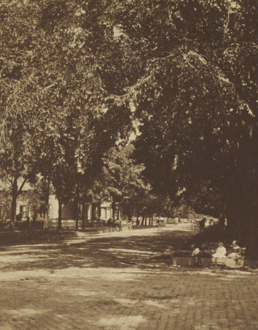#70 View along Van Buren Street, looking north from Mason Street, Milwaukee, Wisconsin, 1885.