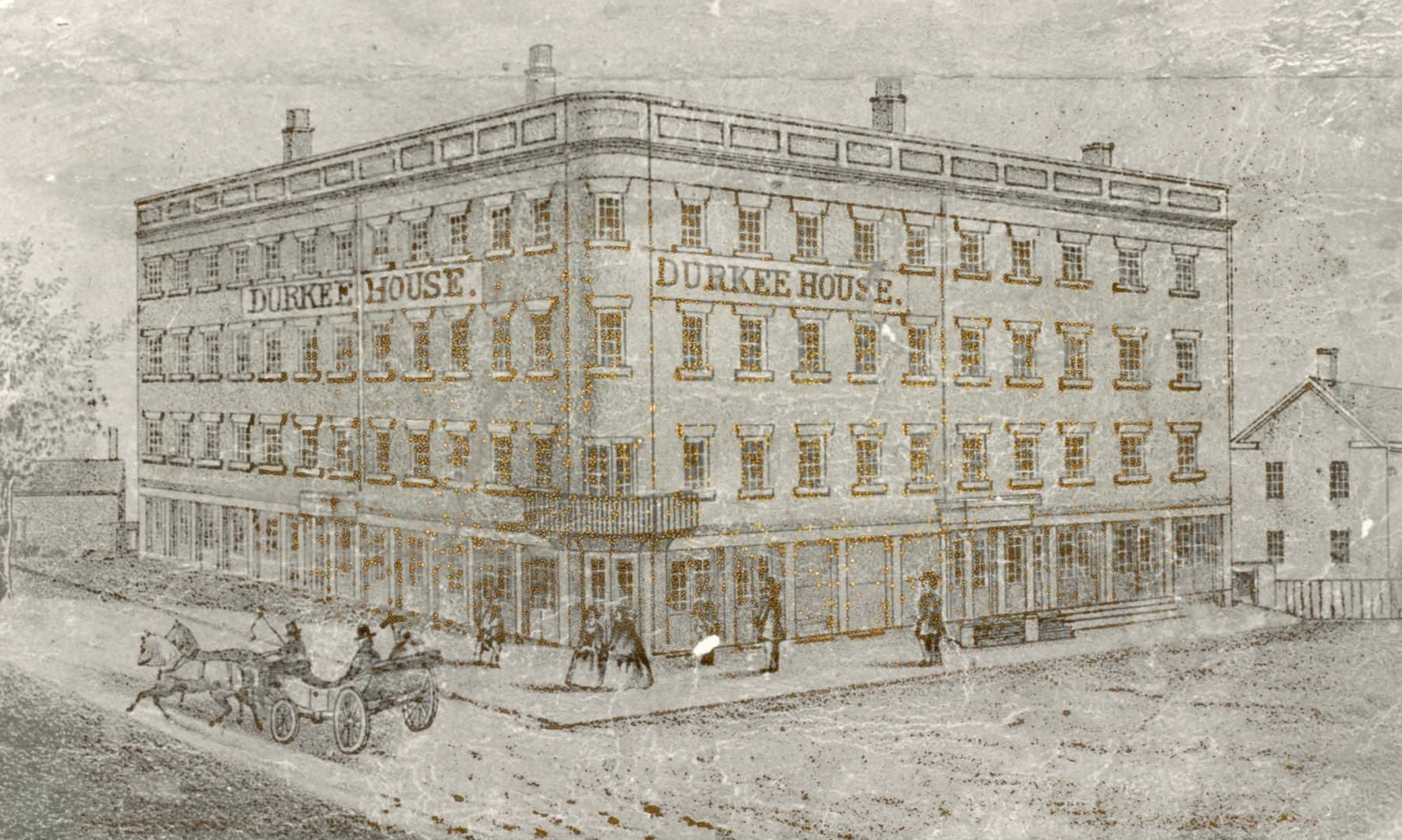 #3 Built by Charles Durkee in 1843 and burned January 31, 1871.