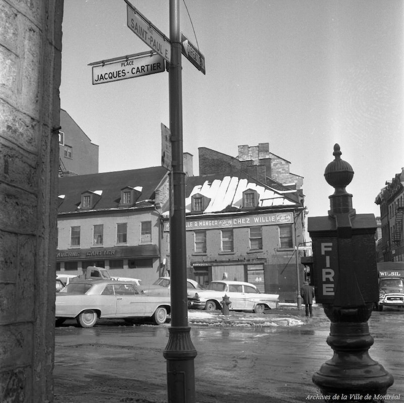#52 Corner Saint-Paul and Place Jacques-Cartier, 1963
