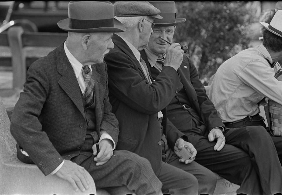#16 Men in park, Peoria, Illinois, 1938