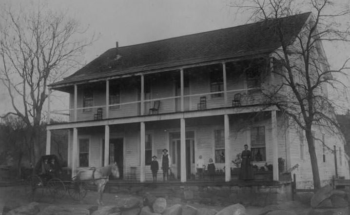 #127 The Five Mile House was the first remount station on the eastern leg of the Pony Express leaving Sacramento, 1880