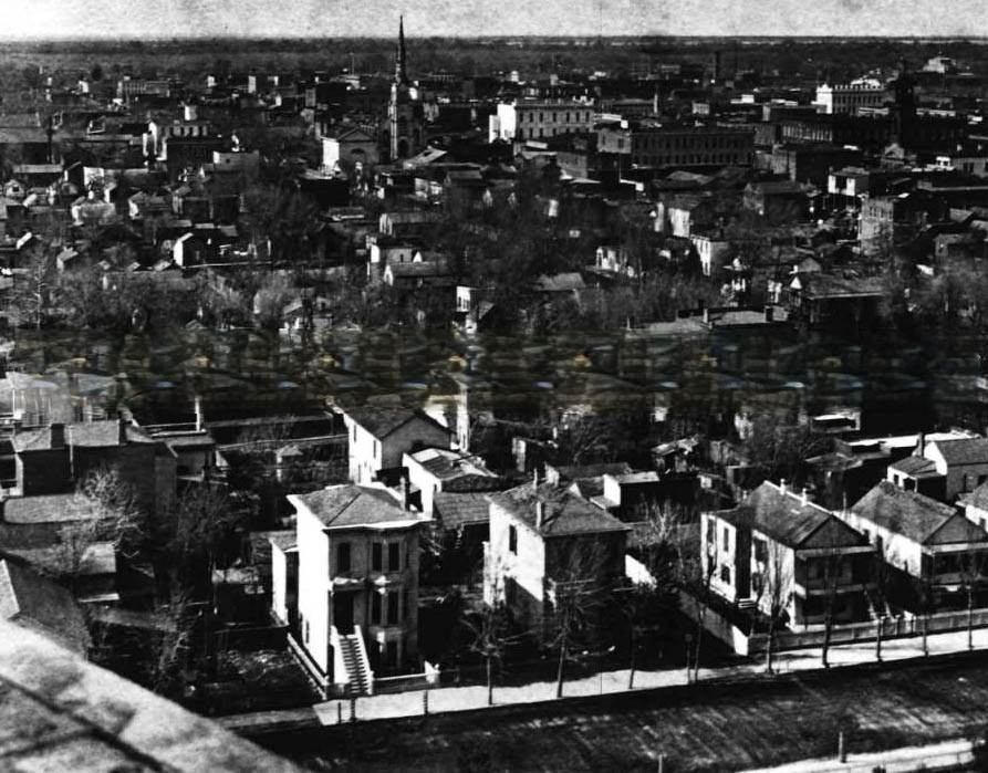 #139 Northwest view from Capitol Dome looking across L Street also showing 10th and 9th Streets, 1880