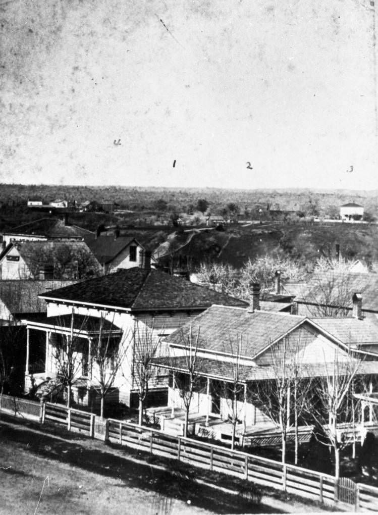 #174 View of the Duncans residence, “Northeast from house of L.L McCoy, 1884