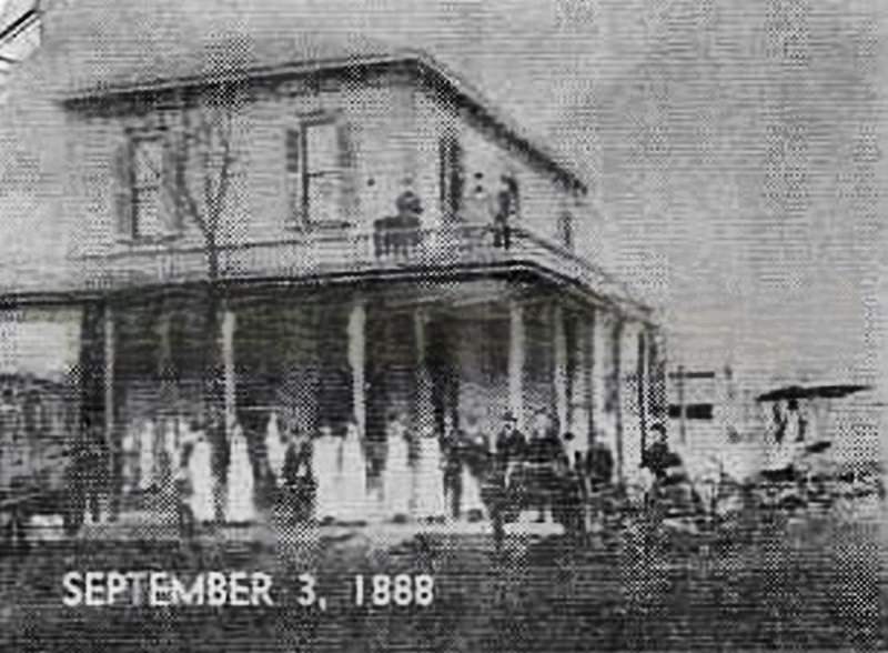 #31 Sacramento newspaper a building which looks like a hotel with staff in foreground, dated September 3, 1888.