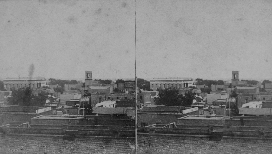 #9 The image includes the Sacramento Courthouse near 7th and I street, 1885
