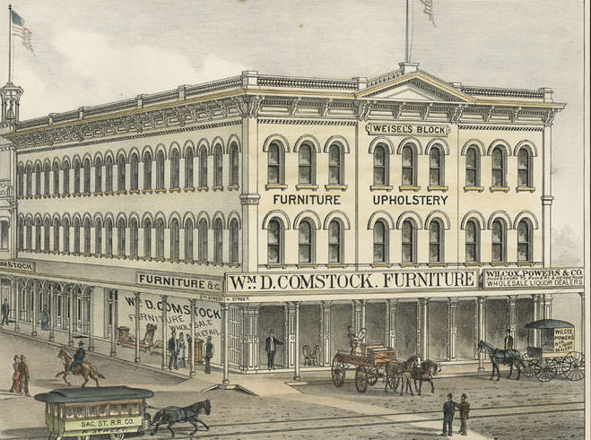 #2 Weisel’s Block. Cor. K & 5th Sts. Sacramento, 1880