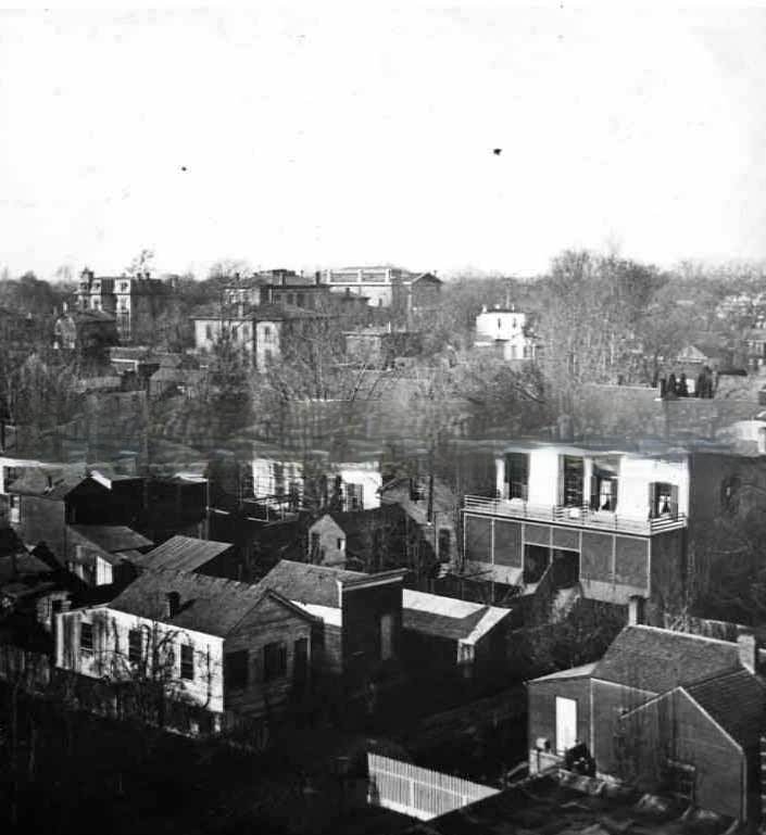#67 Cityscape taken from atop the Edward Johnson home at 5th and M Streets; view southwest, 1884