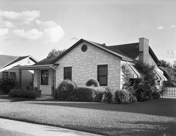 #15 House at 338 with asbestos cement veneer siding by Brickstone Products Corporation, 1955