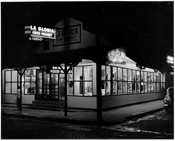 #98 Exterior of La Gloria Food Market, 701 S. Laredo Street, San Antonio, April 1950