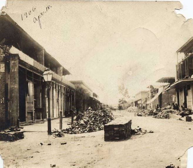 #48 San Jose Chinatown after the earthquake, 1906