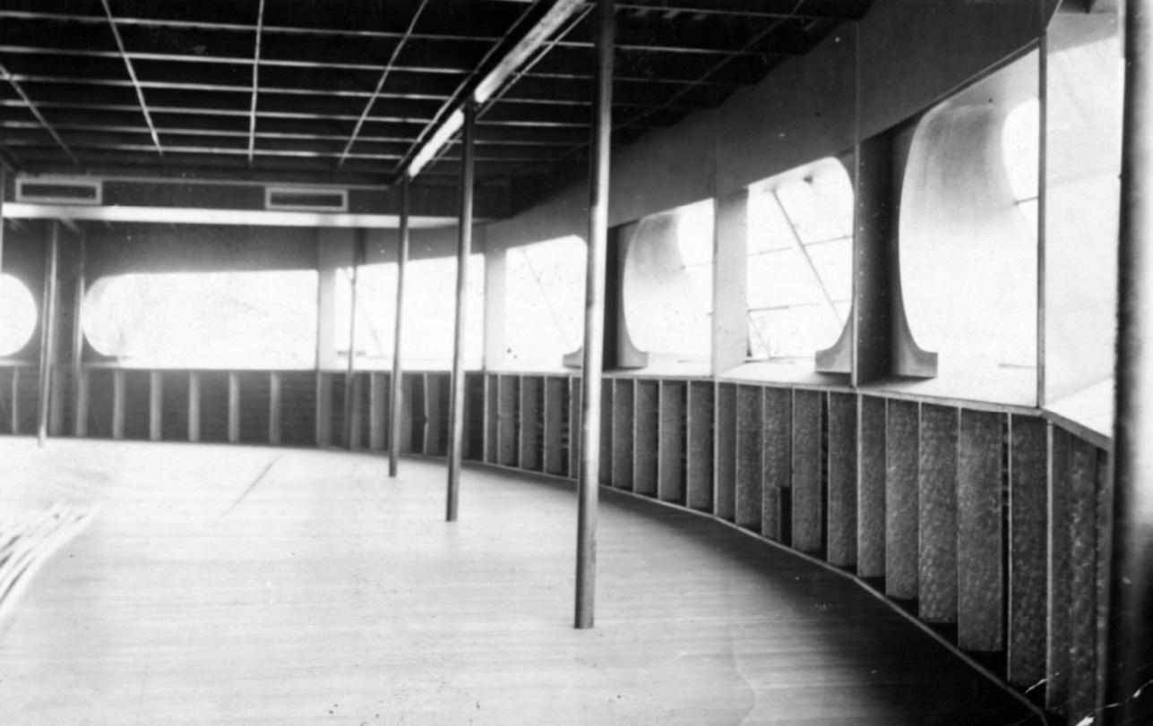 #46 The interior of the second deck of the Admiral steamboat as it was under construction, 1939