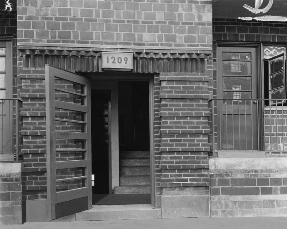 #84 Neighborhood Gardens Apartments – Main entrance, exterior, 1935