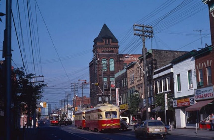 #131 Queen and Broadview, looking west, August 25, 1983.
