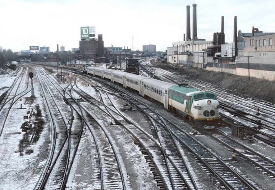 #78 A GO train coming into Union Station, 1980s