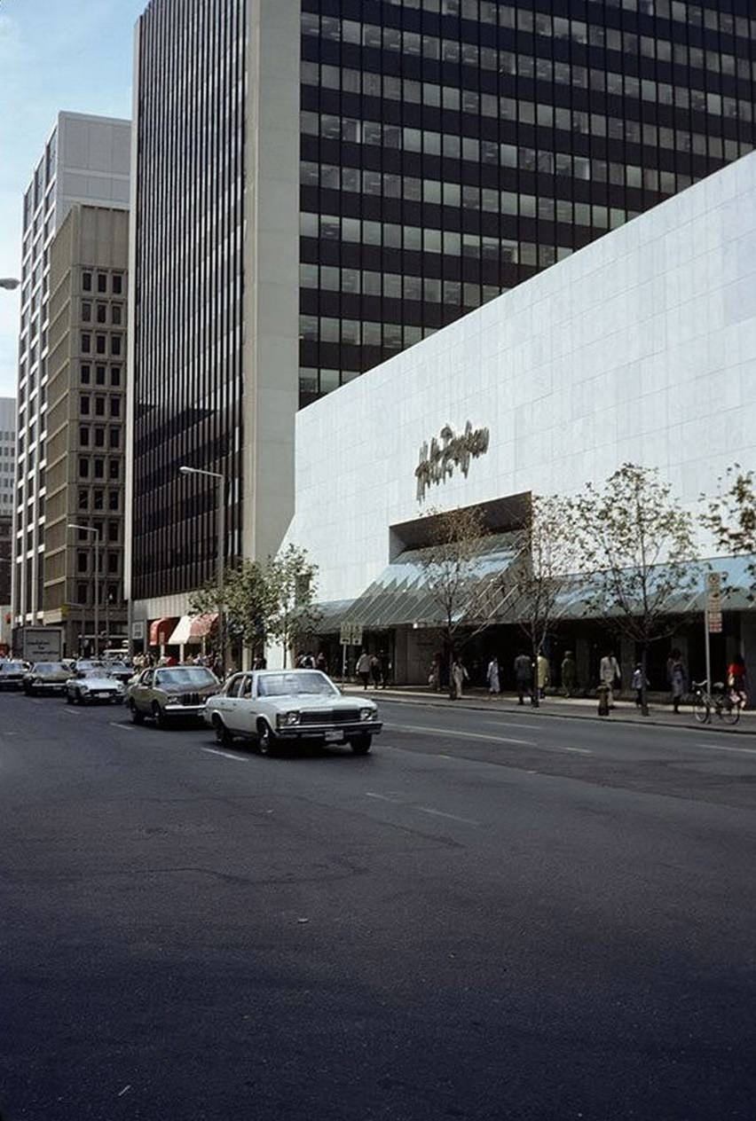 #80 Bloor Street near Bay, facing north with the Holt Renfrew building in sight, 1980s