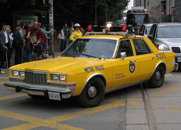 #11 A photo from the modern day, featuring a 1980s-era police car from Metro Toronto.