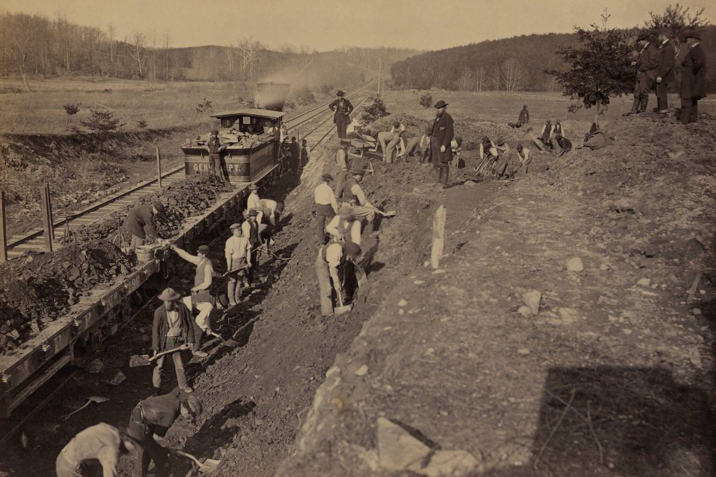 #88 Excavating for “Y” at Devereux Station, Orange & Alexandria Railroad, 1863