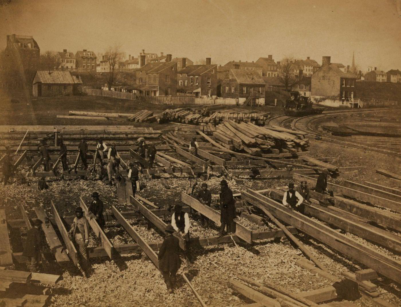 #120 Track near the Potomac River, in Alexandria, 1863