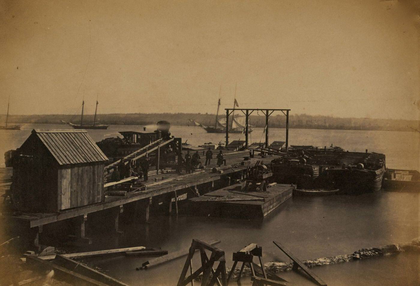 #129 Wharf at Alexandria, Va., used by U.S. Military Railroad Department, 1863