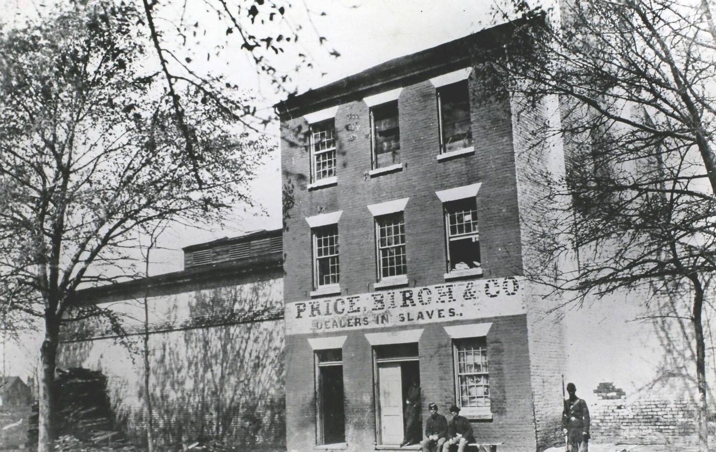 #144 The premises of Price, Birch & Co, Dealers in Slaves, at a slave market in Alexandria, Virginia, 1860.