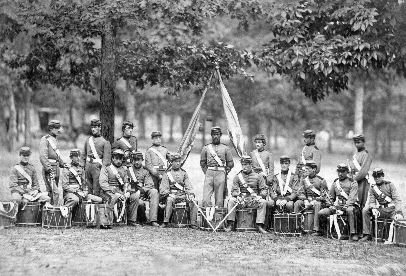 #147 Drum corps, 8th New York State Militia, Alexandria, Virginia, 1861.