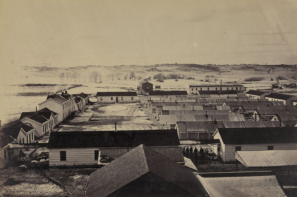#9 Bird’s-eye view of Sickel Hospital, Alexandria, 1862