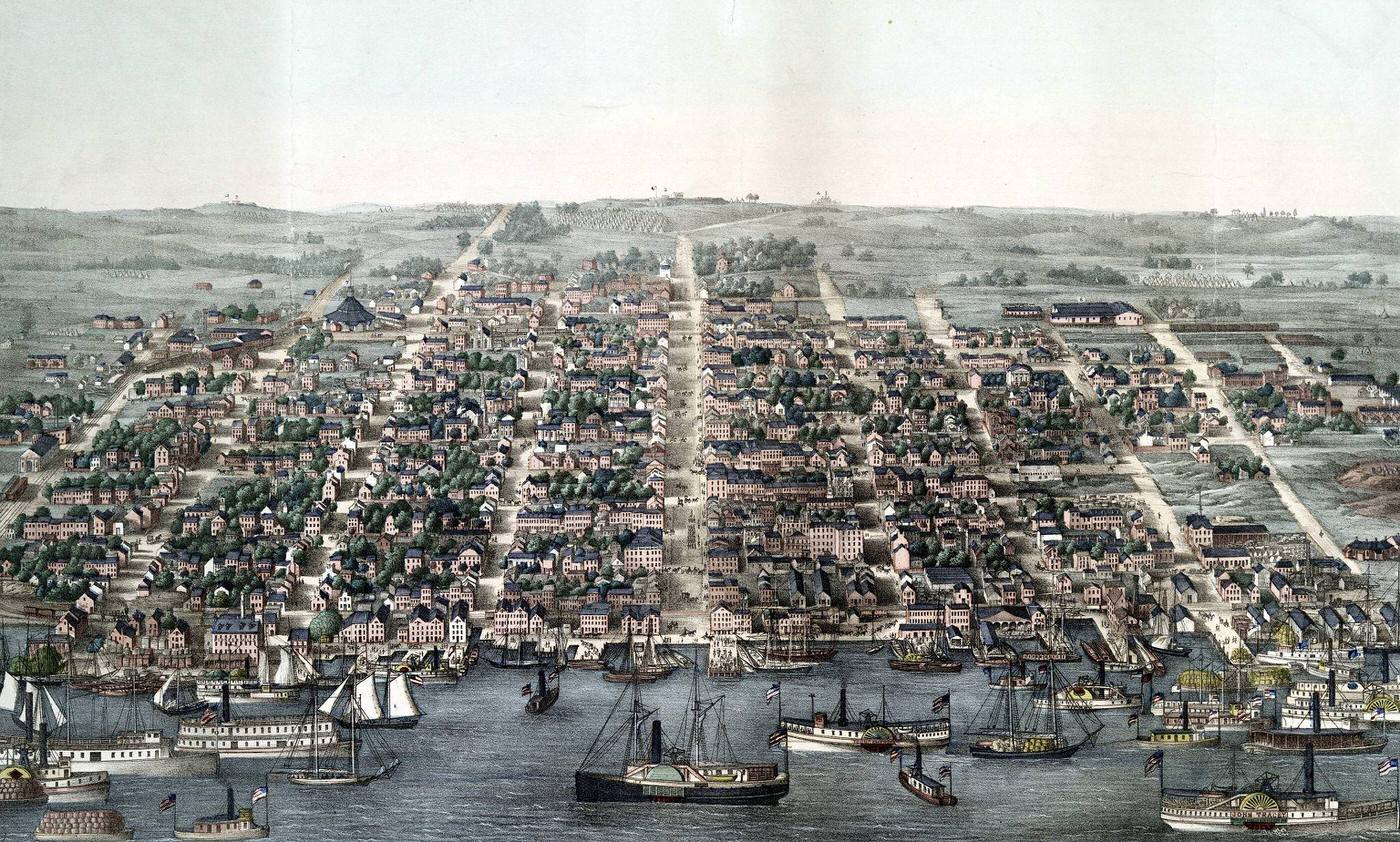#161 Birds eye of Alexandria, Virginia, 1863.