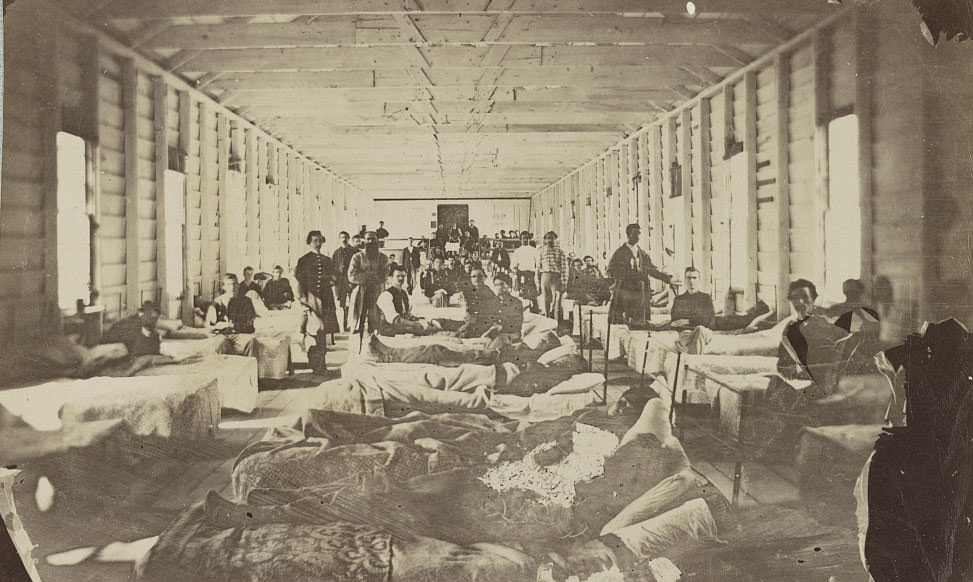#71 A ward in hospital at convalescent camp near Alexandria, 1866