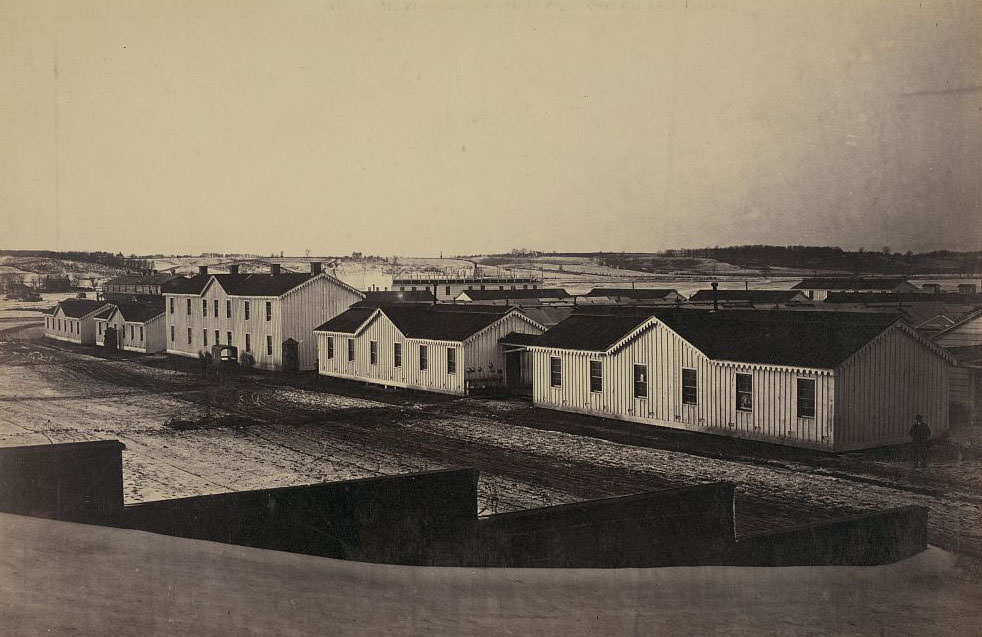 #75 Sickel Hospital, looking toward Fairfax Seminary, January 5, 1865