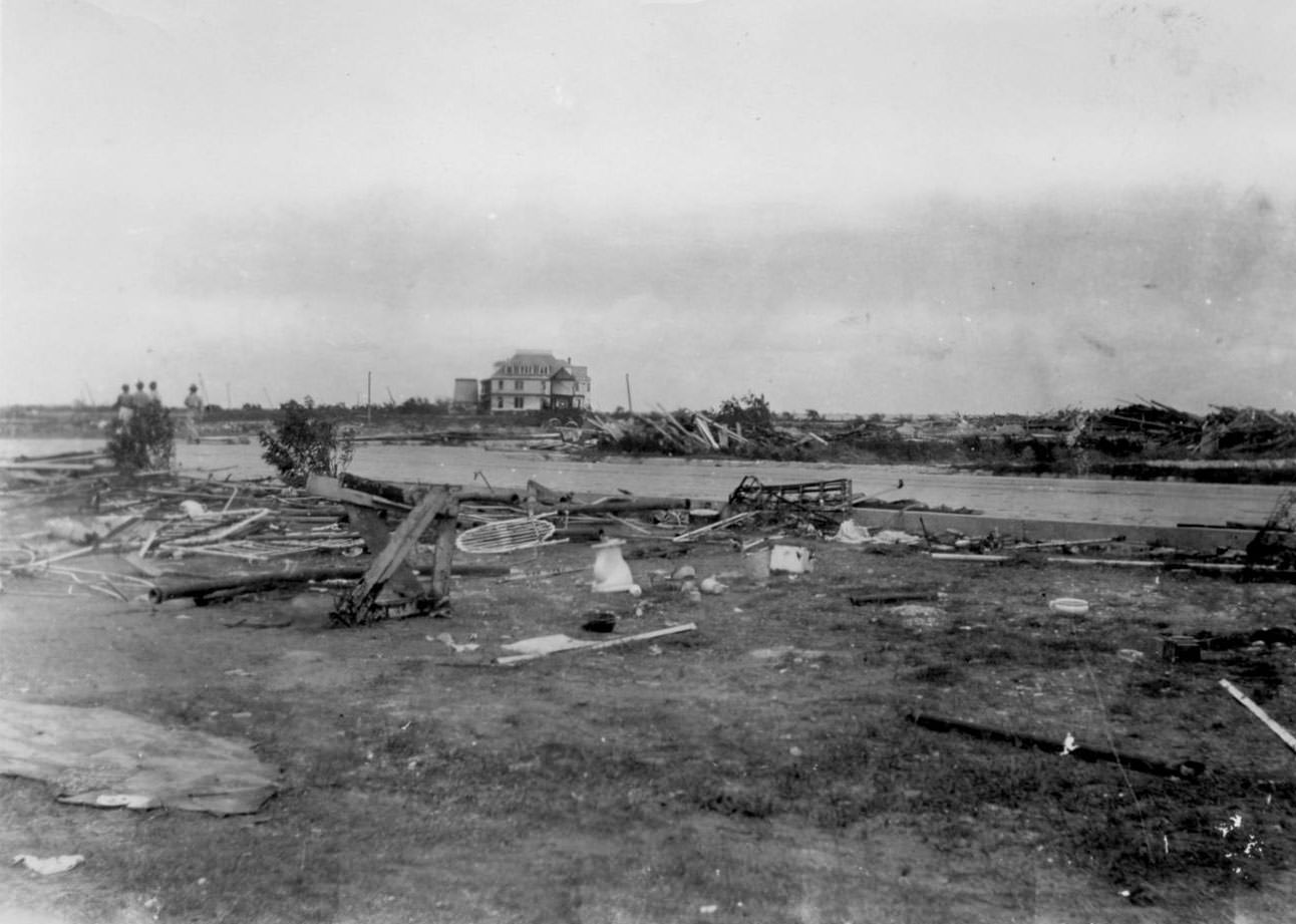 #45 The North Beach area after the 1919 hurricane in Corpus Christi.