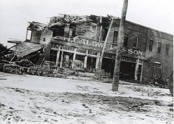 #83 E.H. Caldwell & Son was at the corner of William and Chaparral streets when the 1919 hurricane hit.