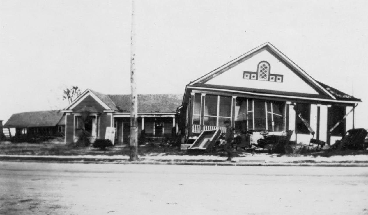 #38 A house damaged in the 1919 hurricane in Corpus Christi.