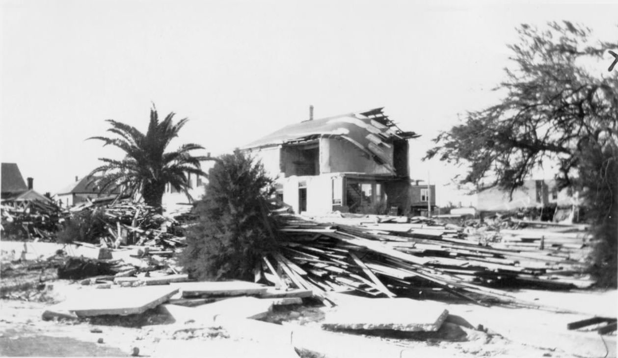 #57 The destruction at the Seaside Hotel in Corpus Christi after the hurricane of 1919.