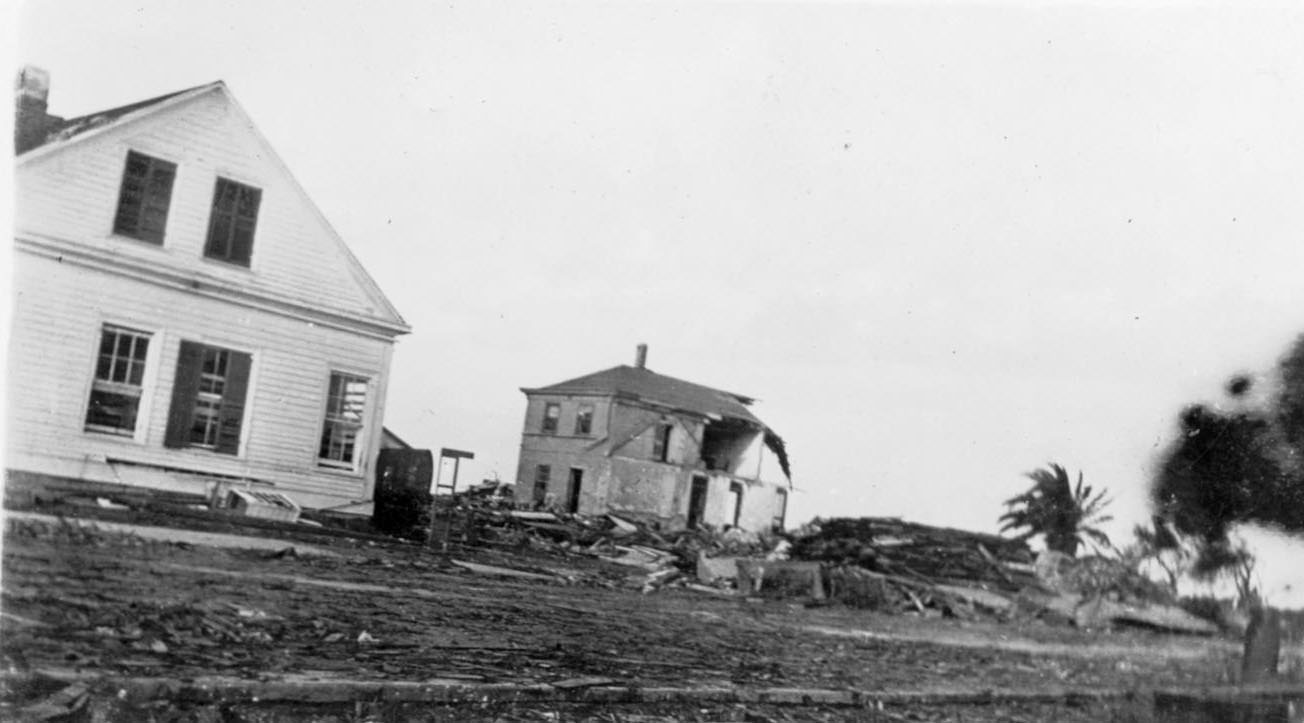 #25 A house and a hotel that sustained damage from the 1919 hurricane in Corpus Christi.