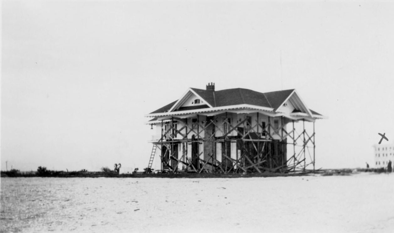 #50 Lone beach house after the hurricane of 1919 in Corpus Christi.