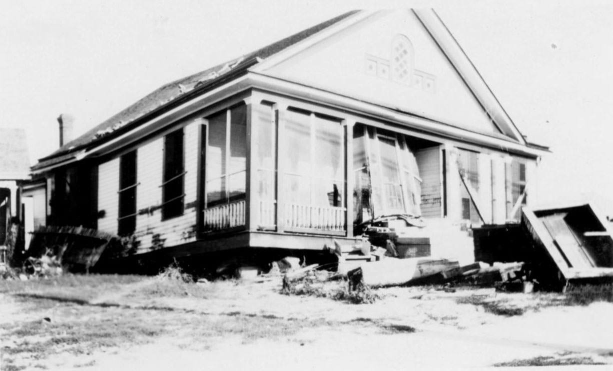 #37 A house damaged in the 1919 hurricane in Corpus Christi.