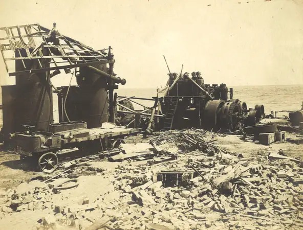 #94 A cotton compress and warehouse lies in ruins after the 1919 hurricane that hit Corpus Christi on Sept. 14.