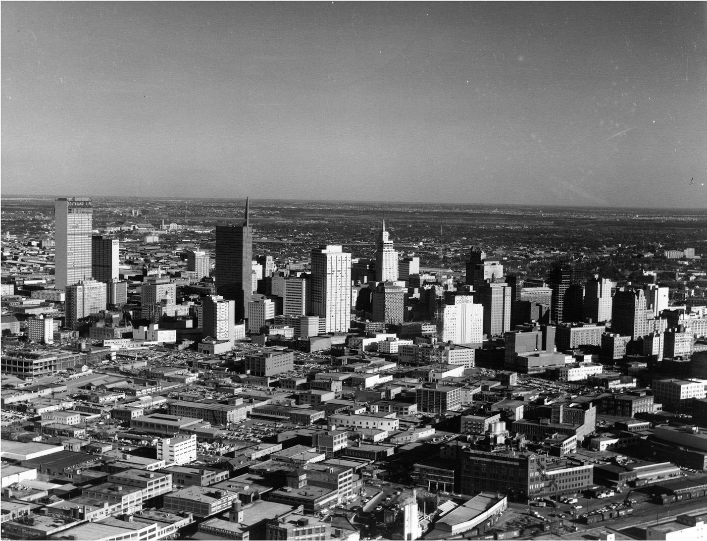 #110 Dallas skyline looking south-east toward Cotton Bowl,1962