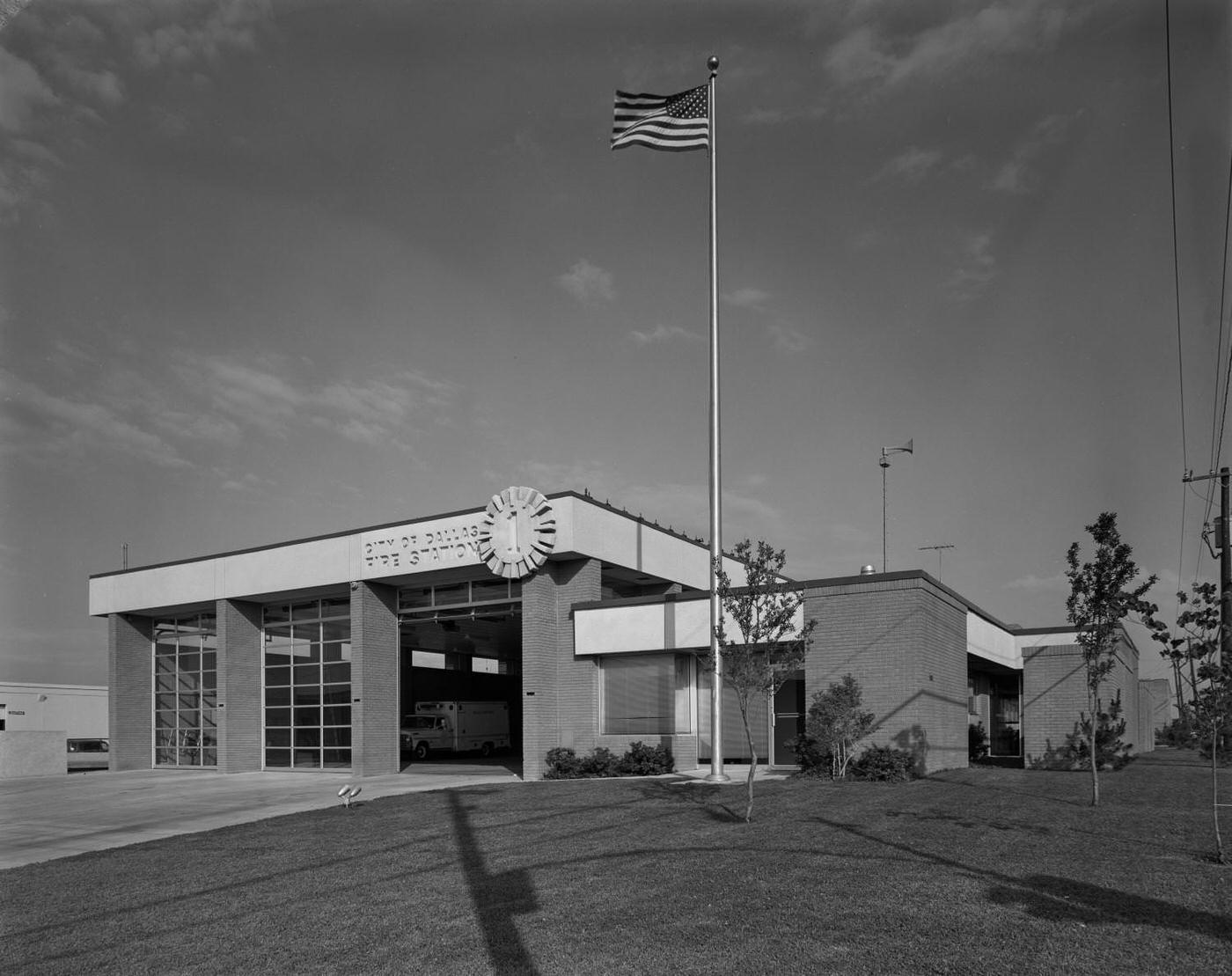 #8 Exterior of a Dallas fire station, 1960s