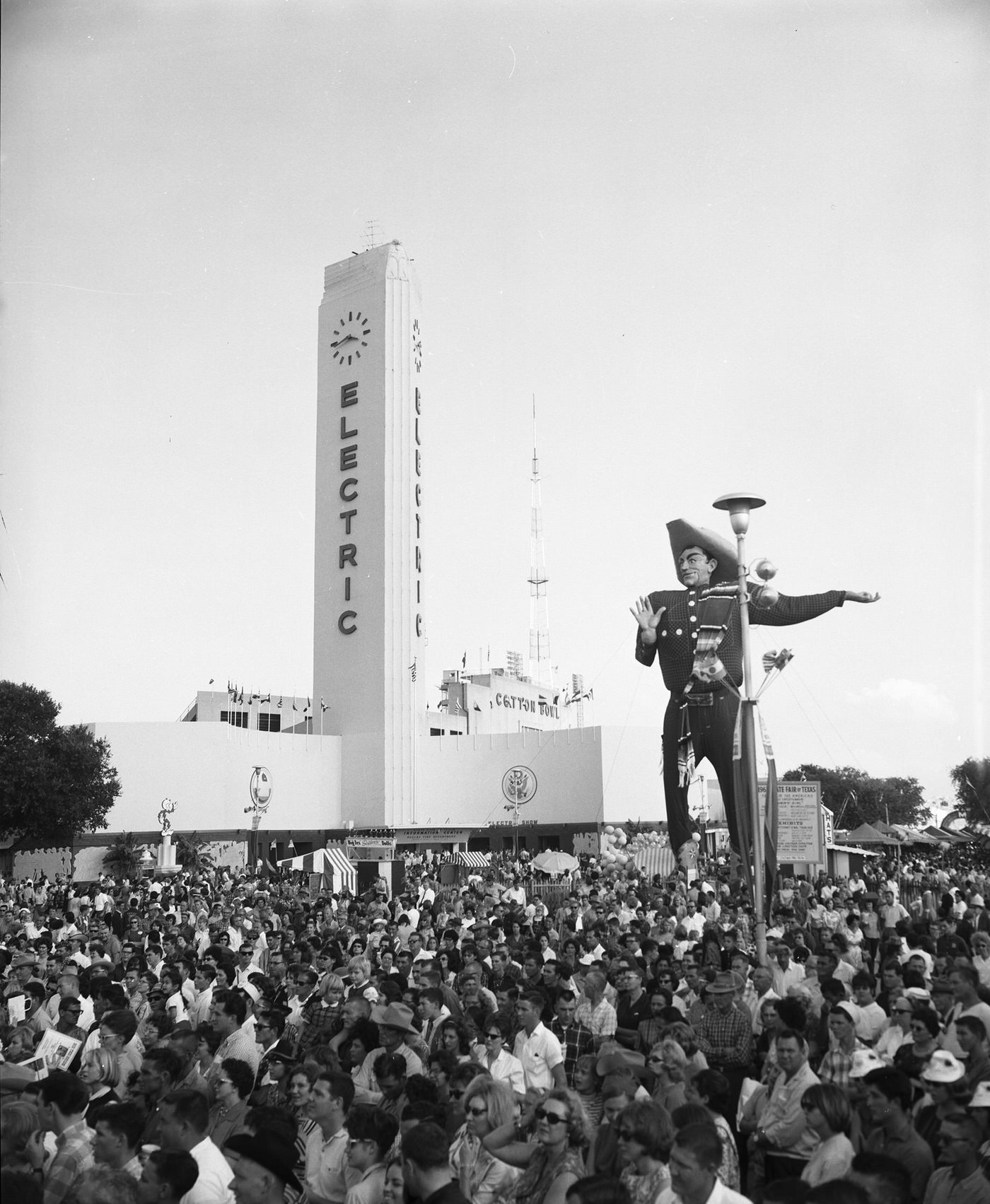 #143 Electric Building and Big Tex, at the State Fair of Texas, Fair Park, Dallas, Texas, 1965