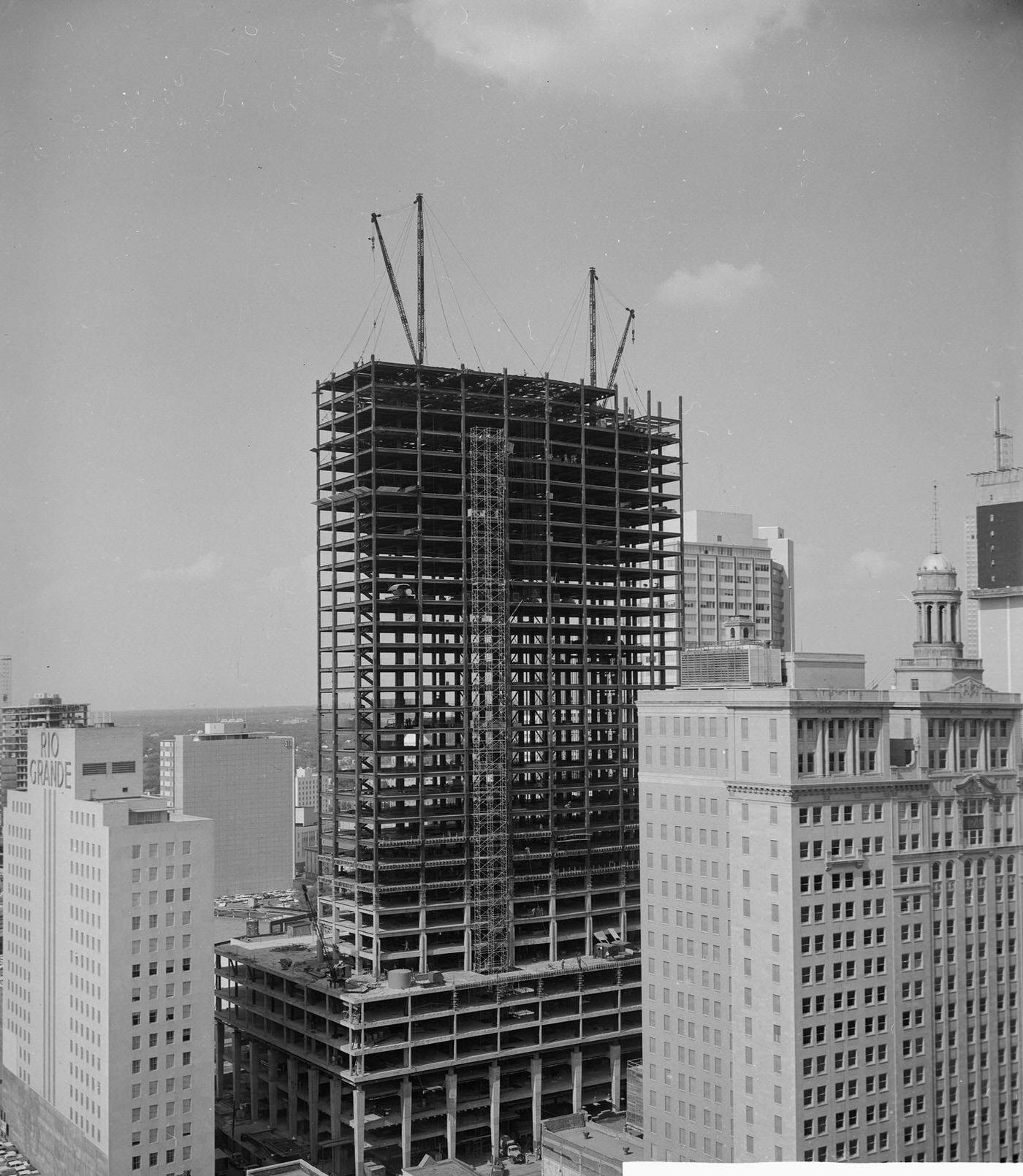#167 First National Bank building construction, downtown Dallas, Texas, 1960