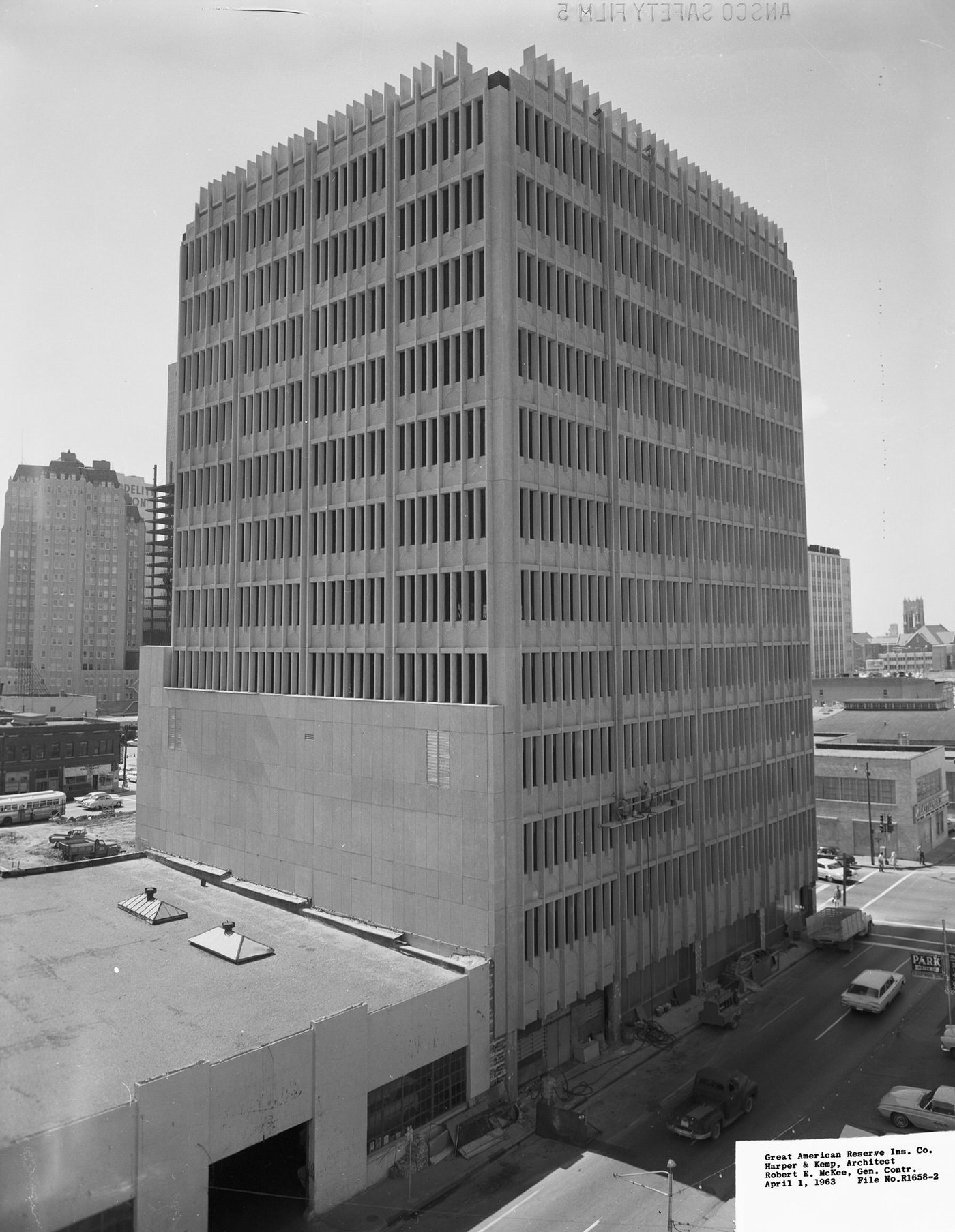 #168 Great American Reserve Insurance Company building under construction in downtown Dallas, Texas, 1963