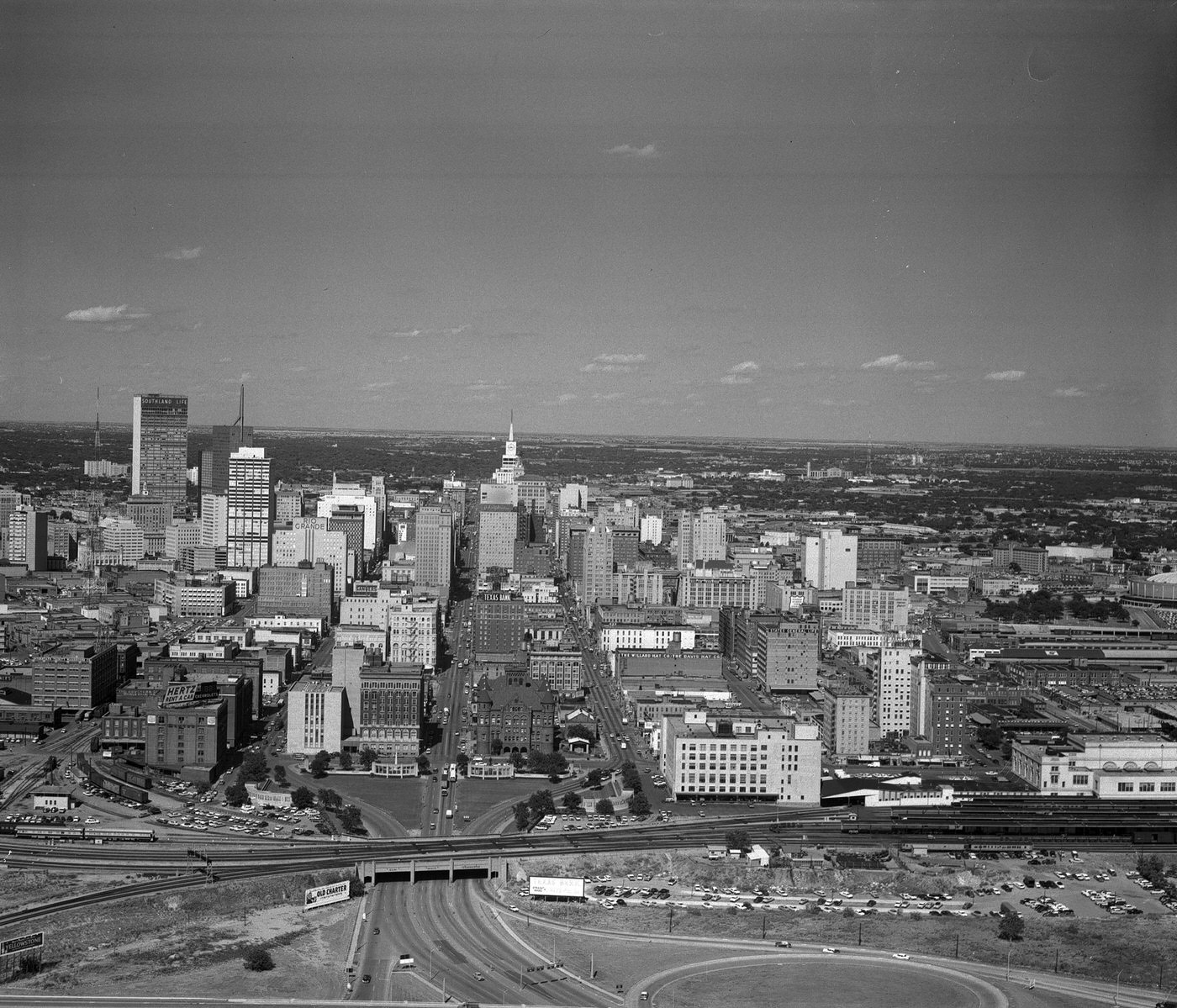 #222 Dallas, Texas skyline and triple underpass, 1960
