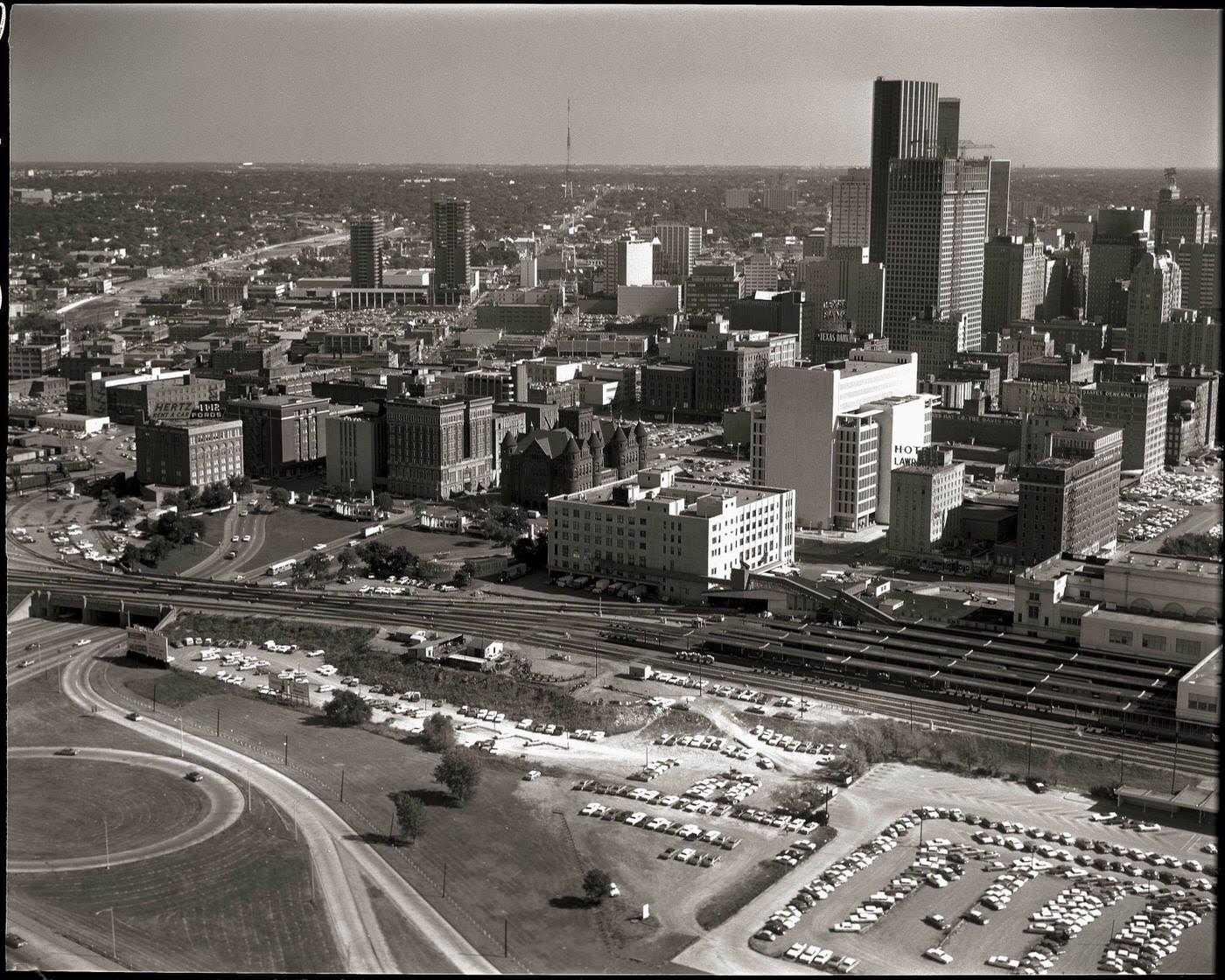 #42 Aerial view of urban dallas, 1967