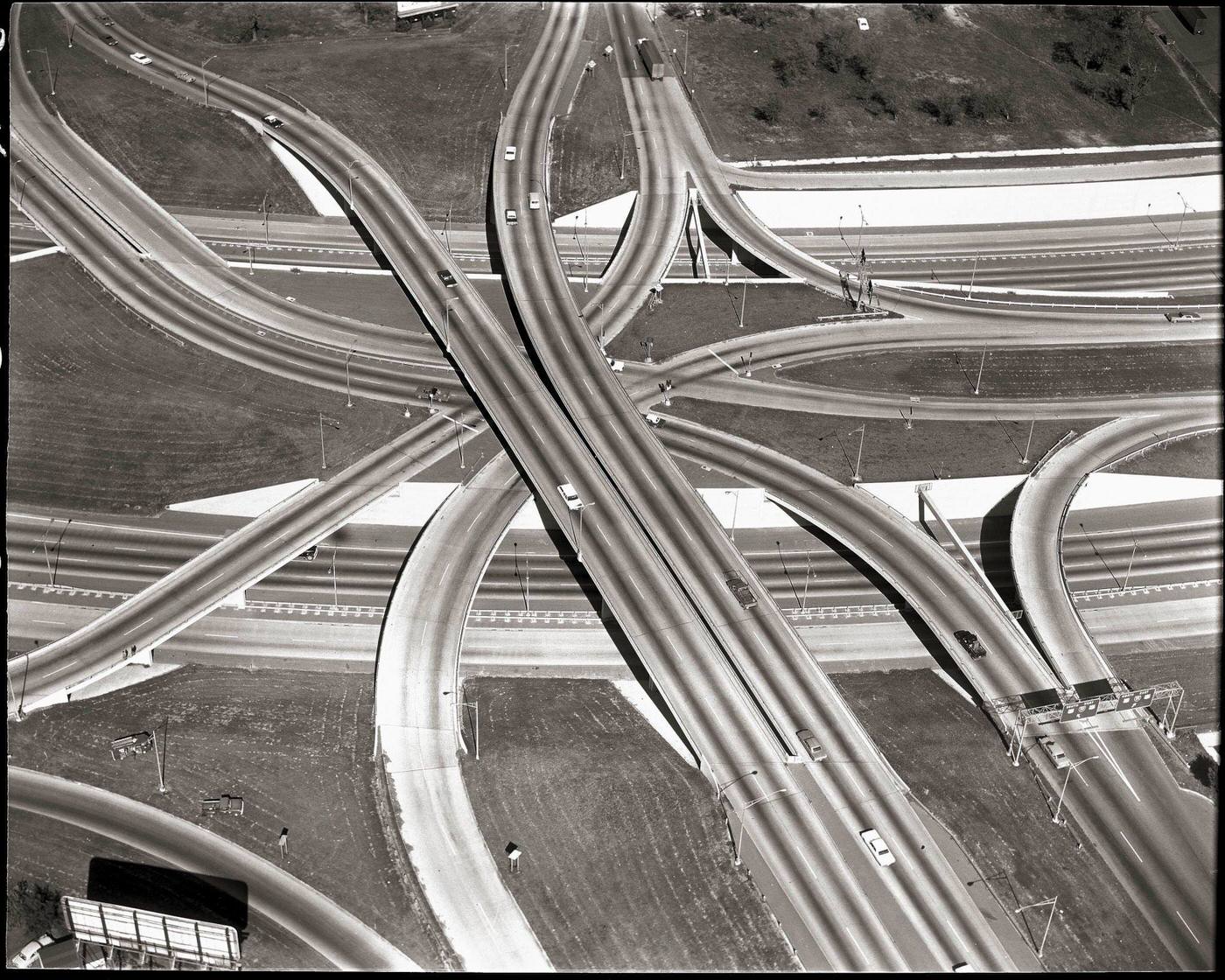 #72 Aerial View of Roadway Design in Dallas, 1967
