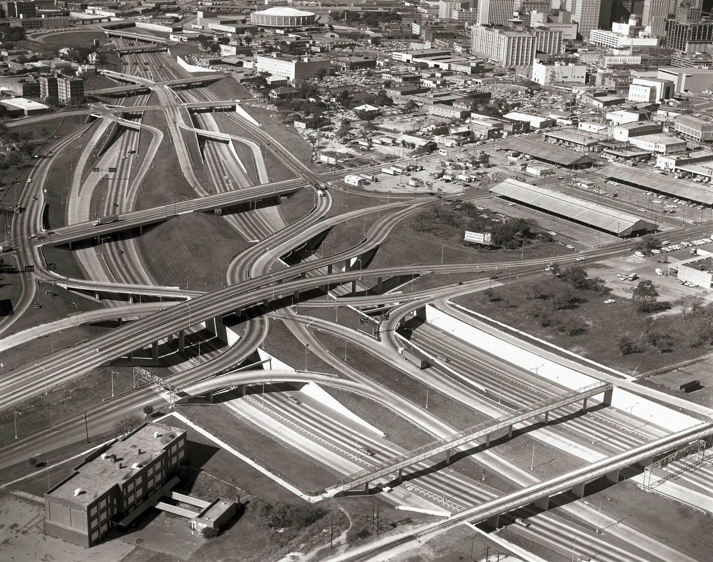 #74 Aerial View of Roadway in Dallas, 1967