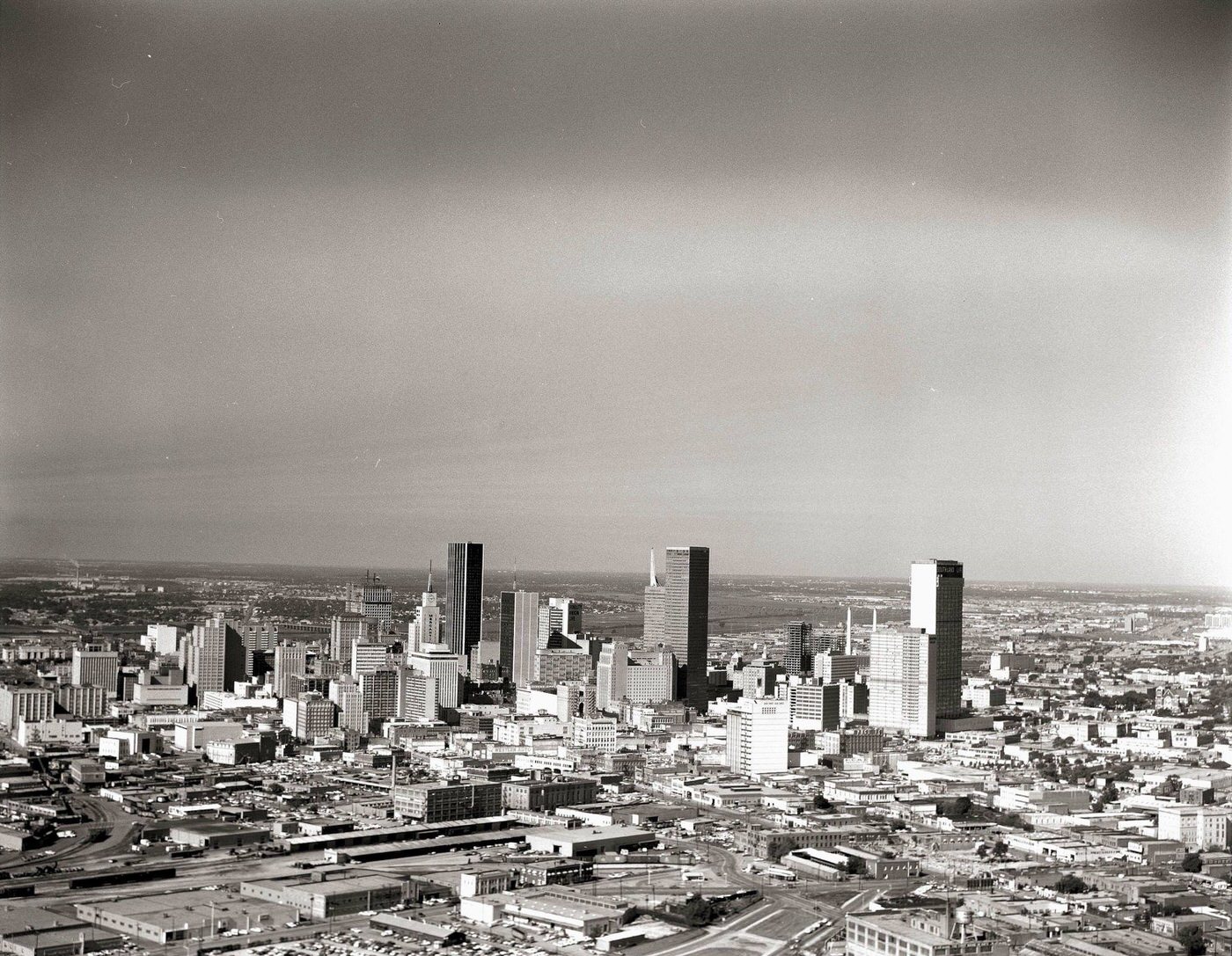 #75 Skyline of dallas, Dallas is ever expanding with industries, as well as the cultural arts such as theater, music, museums and several major universities, , Dallas, 1967