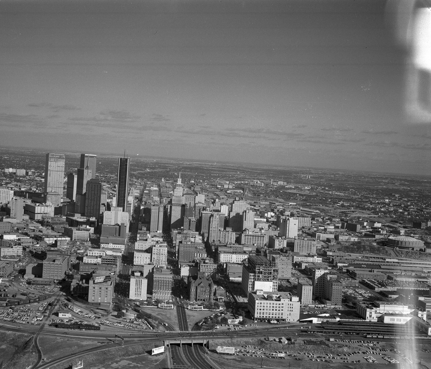 #89 Dallas, Texas skyline and triple underpass, 1965