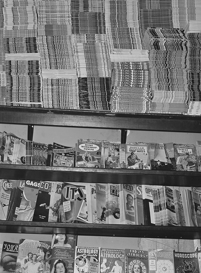 #79 Magazines at newsstand in Norfolk, Virginia, 1941
